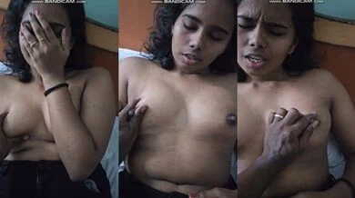 Beautiful Mallu girl boobs pressed in Oyo room