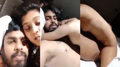 Slim girl is fucking boyfriend’s big cock
