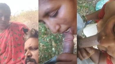 Telugu Bhabhi Sucking Her Lover’s Cock In The Forest