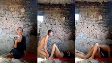 Village young lovers having sex in an empty house