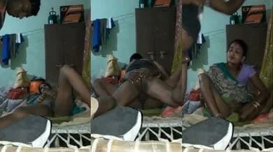 Village Bhabhi lying on the cot got her pussy fucked