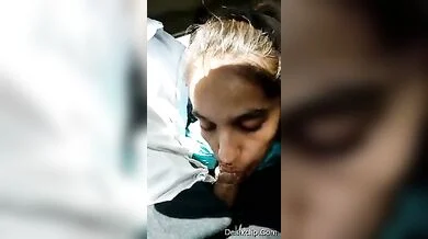 Girl sucks driver’s dick in a moving car