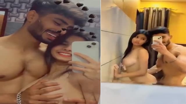 Indian Teen Couple Mirror Selfie Fucked Video