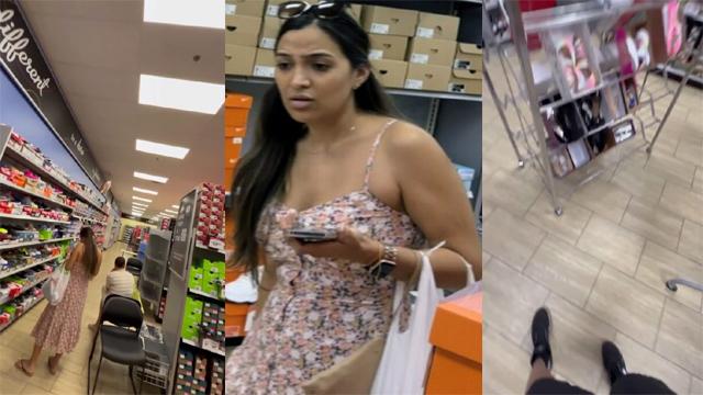 Bhabhi On Shoe Store & Market Upskirt Secretly Rec mms